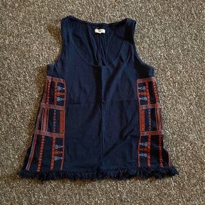 Navy Madewell Embroidered Tank Top Size S